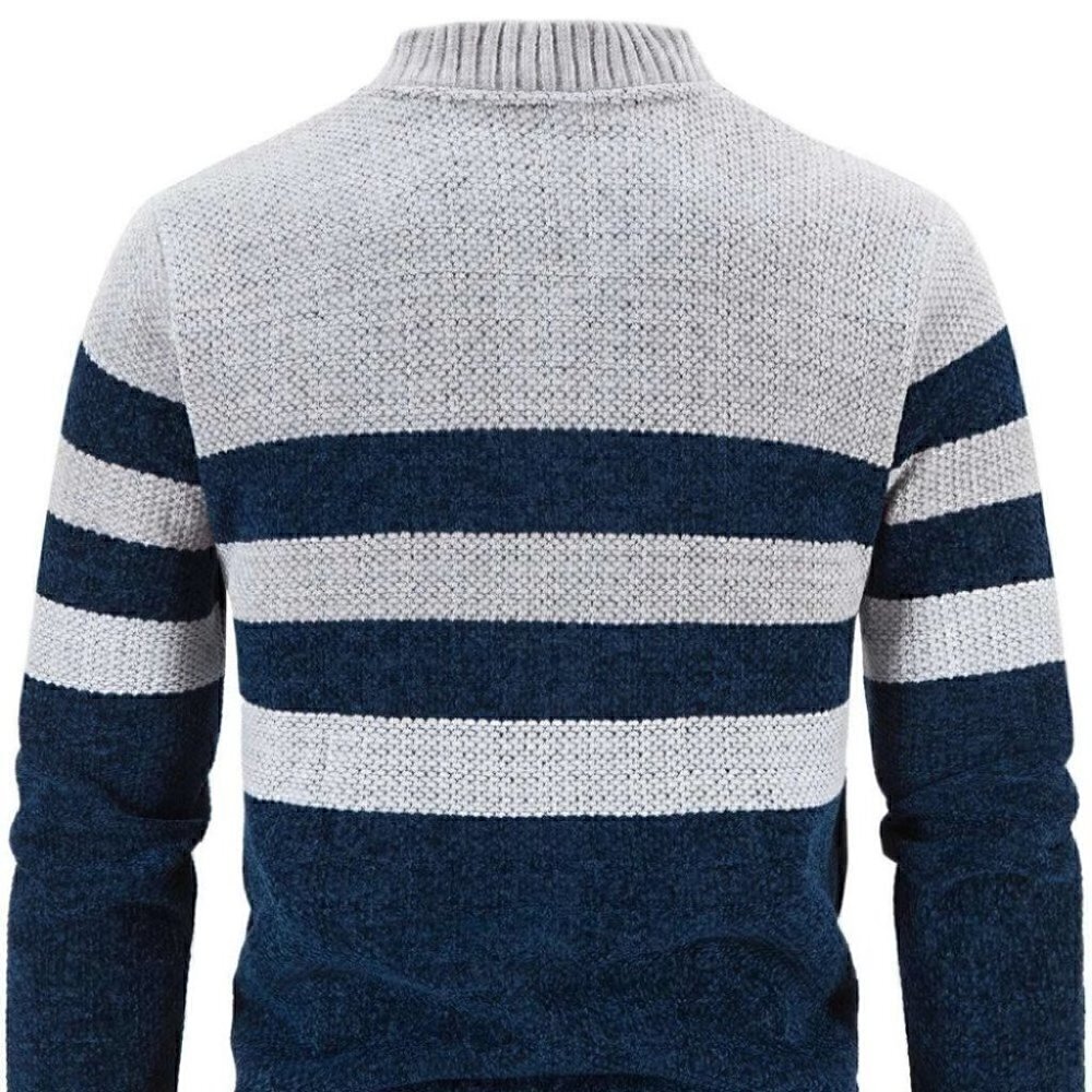 Blue and Grey Mens Cardigan - Picture 3 of 7